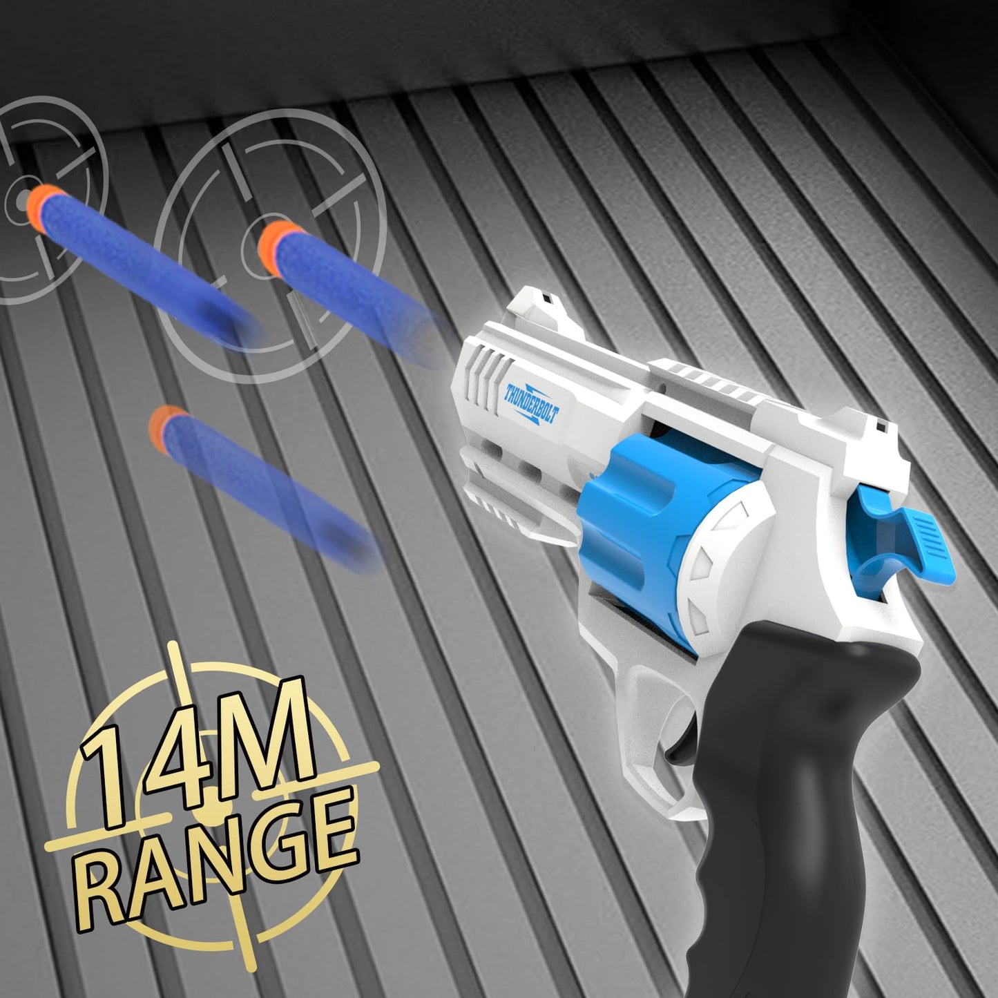 Whatstem 2 Pack Foam Dart Blaster Set – Revolver-Style Blasters with 40 Darts
