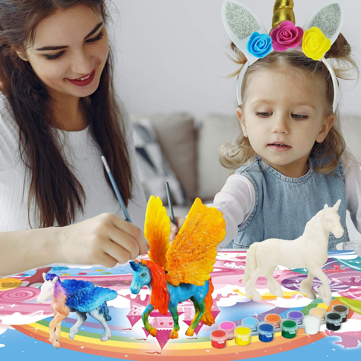 Whatstem DIY Painting Unicorn Kit – 6 Unicorns Kids Arts & Crafts Set