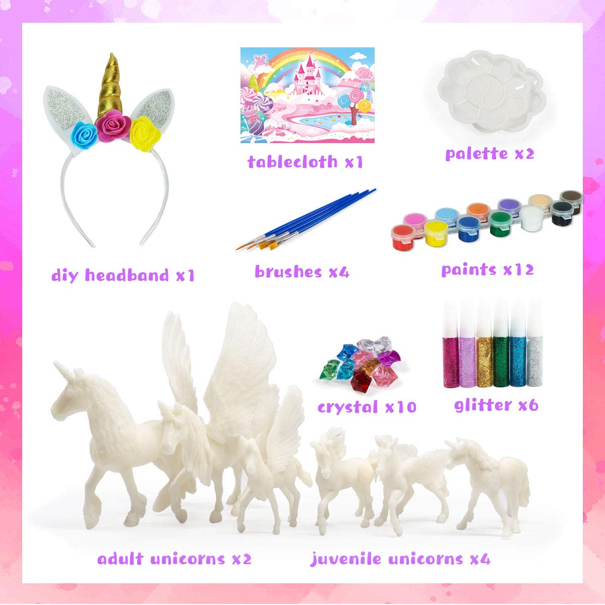 Whatstem DIY Painting Unicorn Kit – 6 Unicorns Kids Arts & Crafts Set