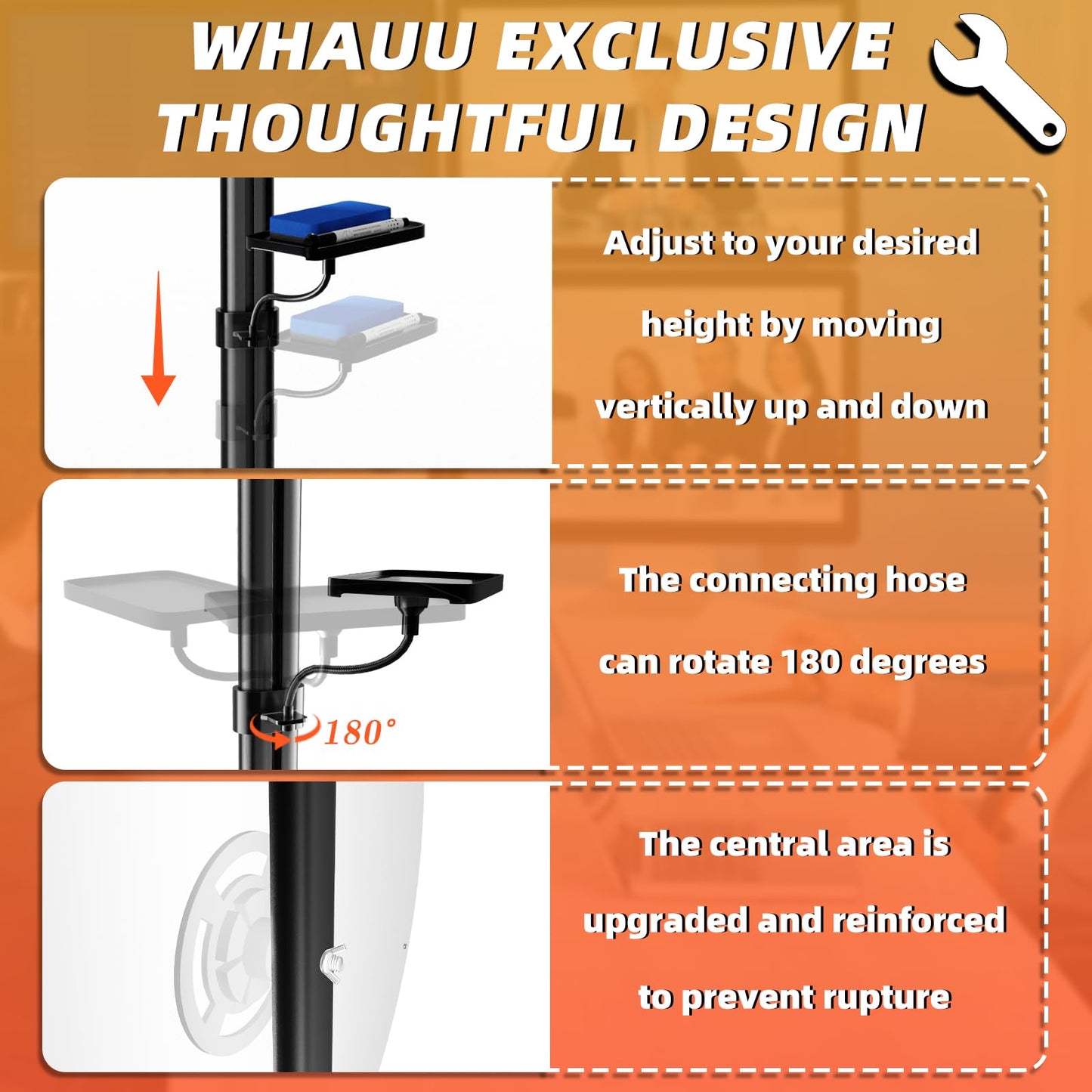 WHAUU Heavy Duty Prize Wheel 24-Inch Dual-Use | Tabletop & Floor Stand, 10 Slots, Dry Erase Kit