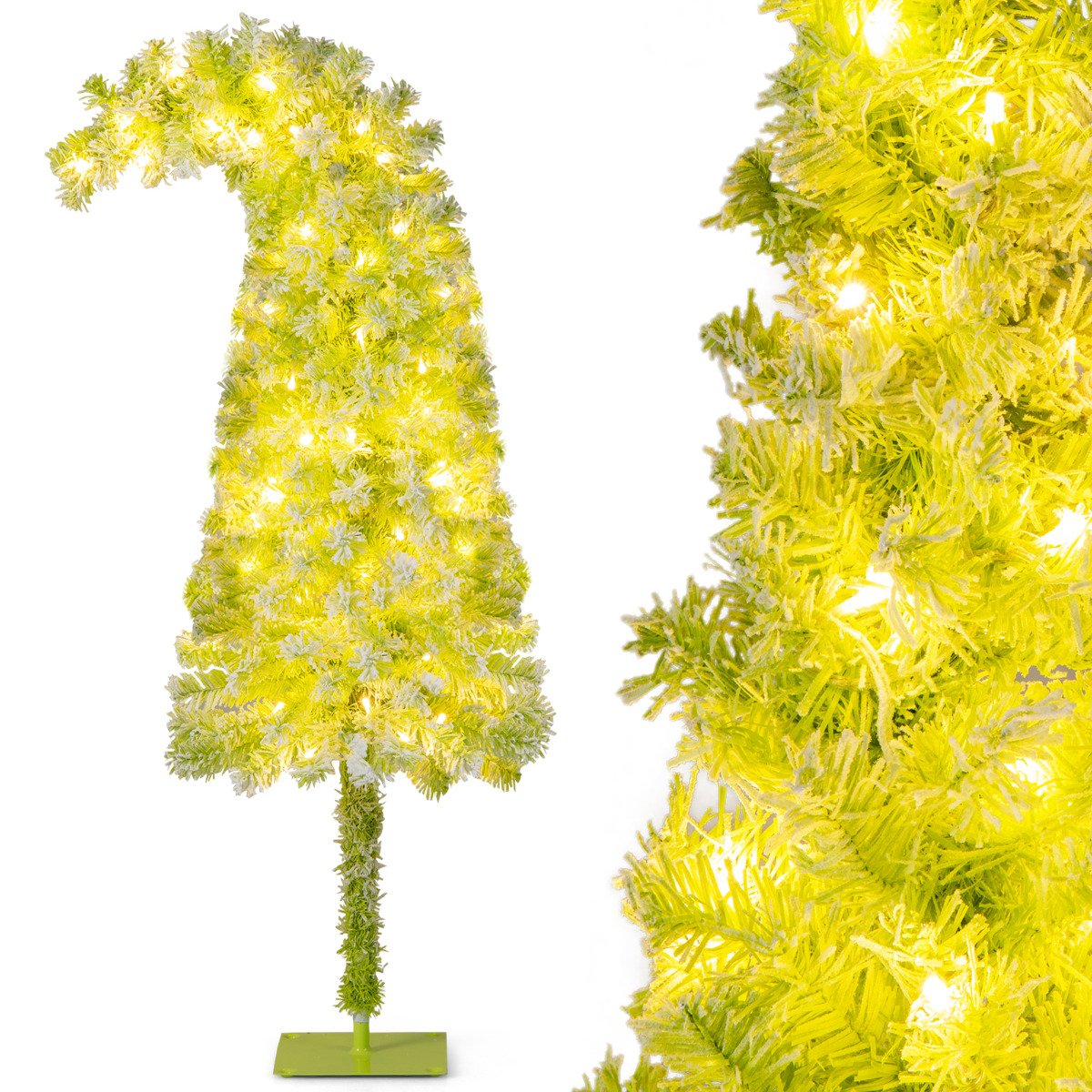 Whimsical Christmas Tree with Branch Tips and Warm White LED Lights-180 cm