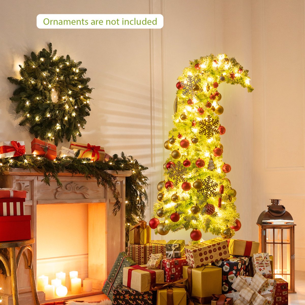 Whimsical Christmas Tree with Branch Tips and Warm White LED Lights-180 cm