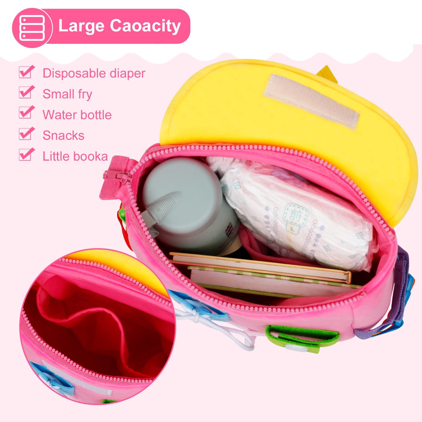 WHITE DOLPHIN TOYS Busy Board Backpack – Toddler Learning Toy with Buckles, Fine Motor Skills & Shoe-Tying Practice