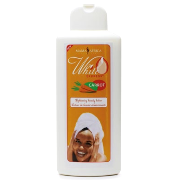 Mama Africa White Express Carrot Lightening Beauty Lotion for Brighter, Even-Toned Skin 500 ml/16.91 oz