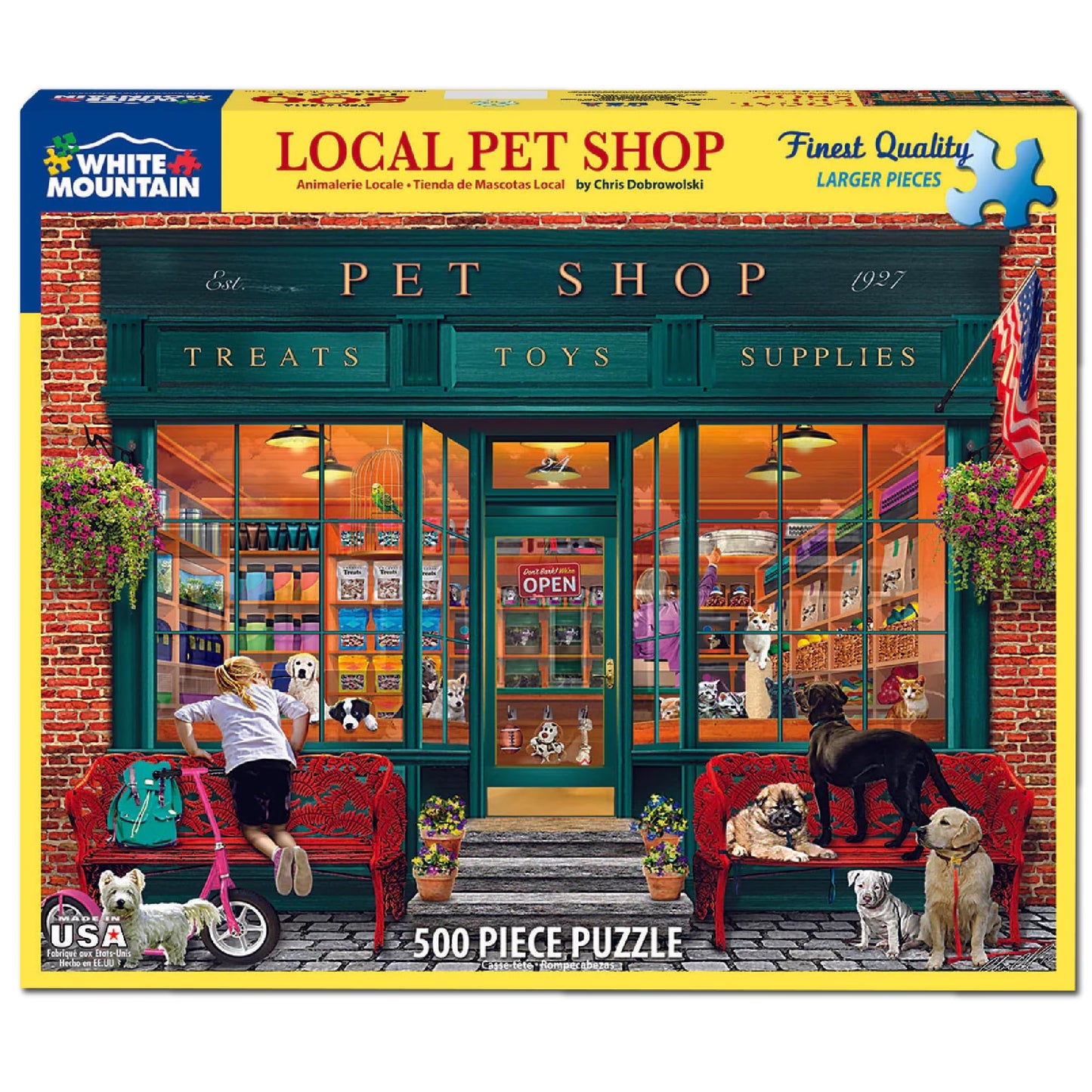 White Mountain Puzzles Local Pet Store - 500 Piece Jigsaw Puzzle | Made in USA