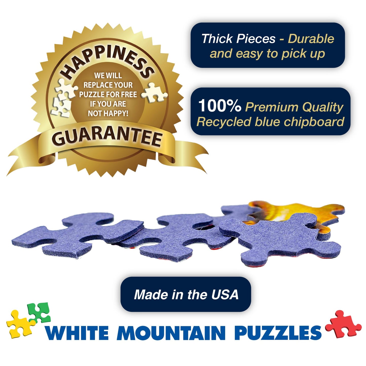 White Mountain Old School Cool Puzzle 1000 Piece – Vintage Jigsaw for Adults & Families