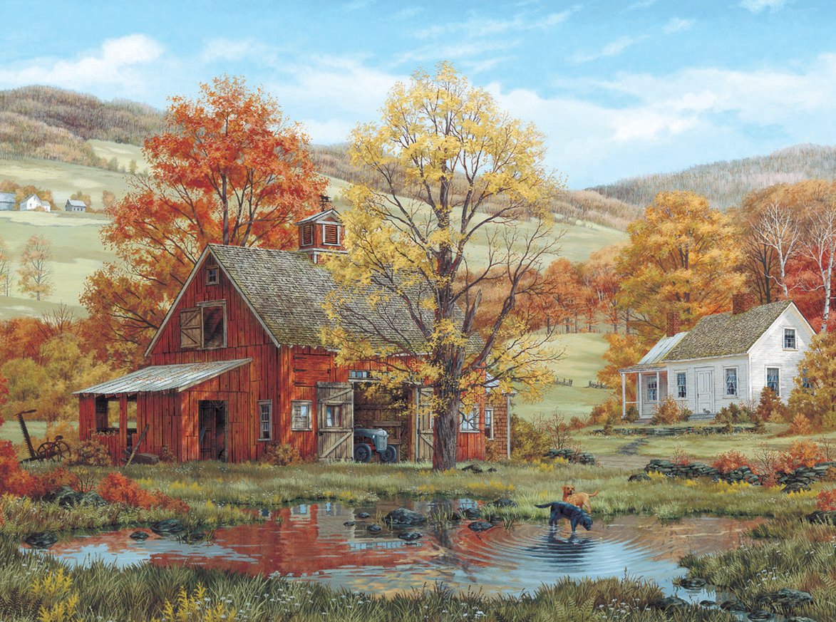White Mountain Puzzles: Friends in Autumn - 1000-Piece Jigsaw Puzzle