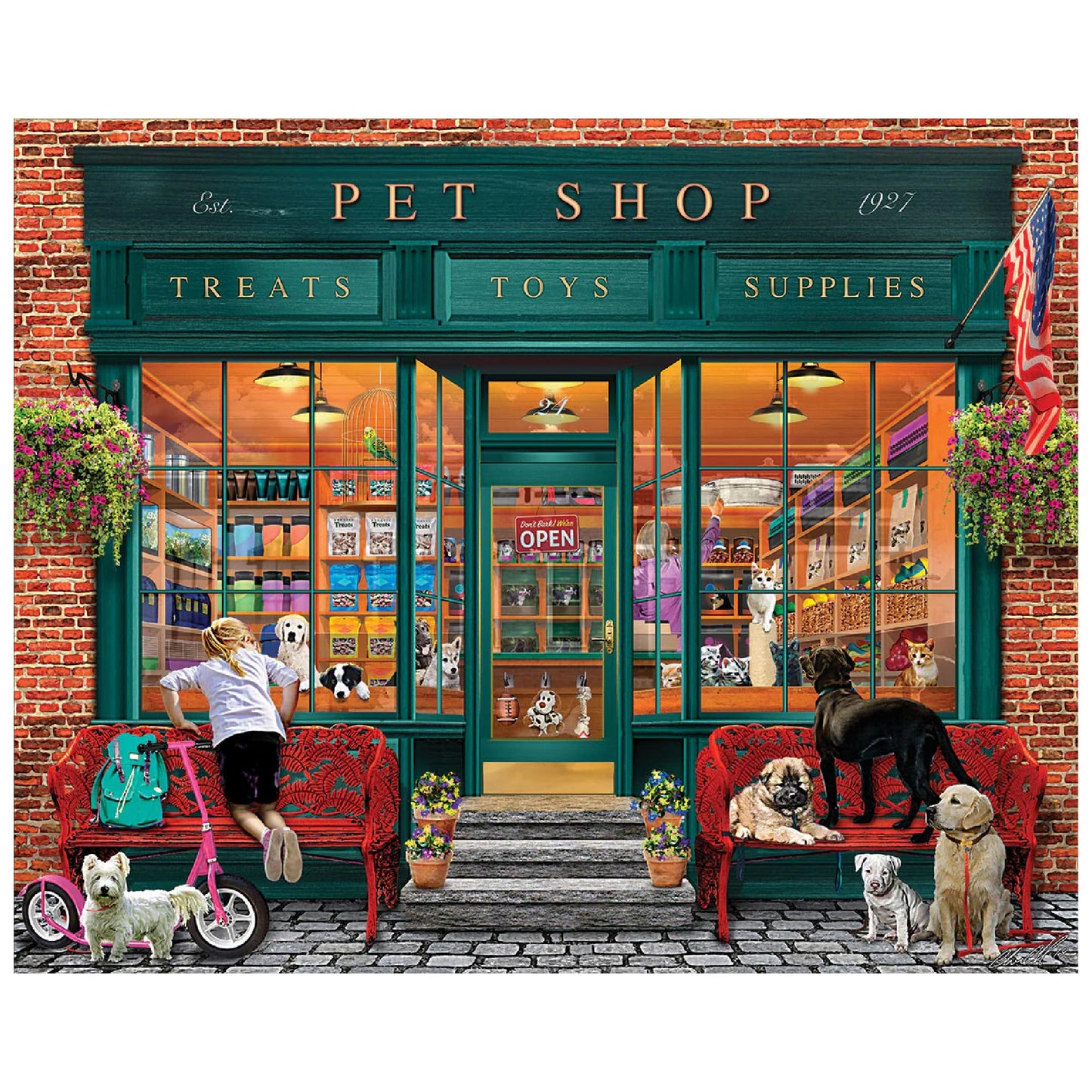 White Mountain Puzzles Local Pet Store - 500 Piece Jigsaw Puzzle | Made in USA