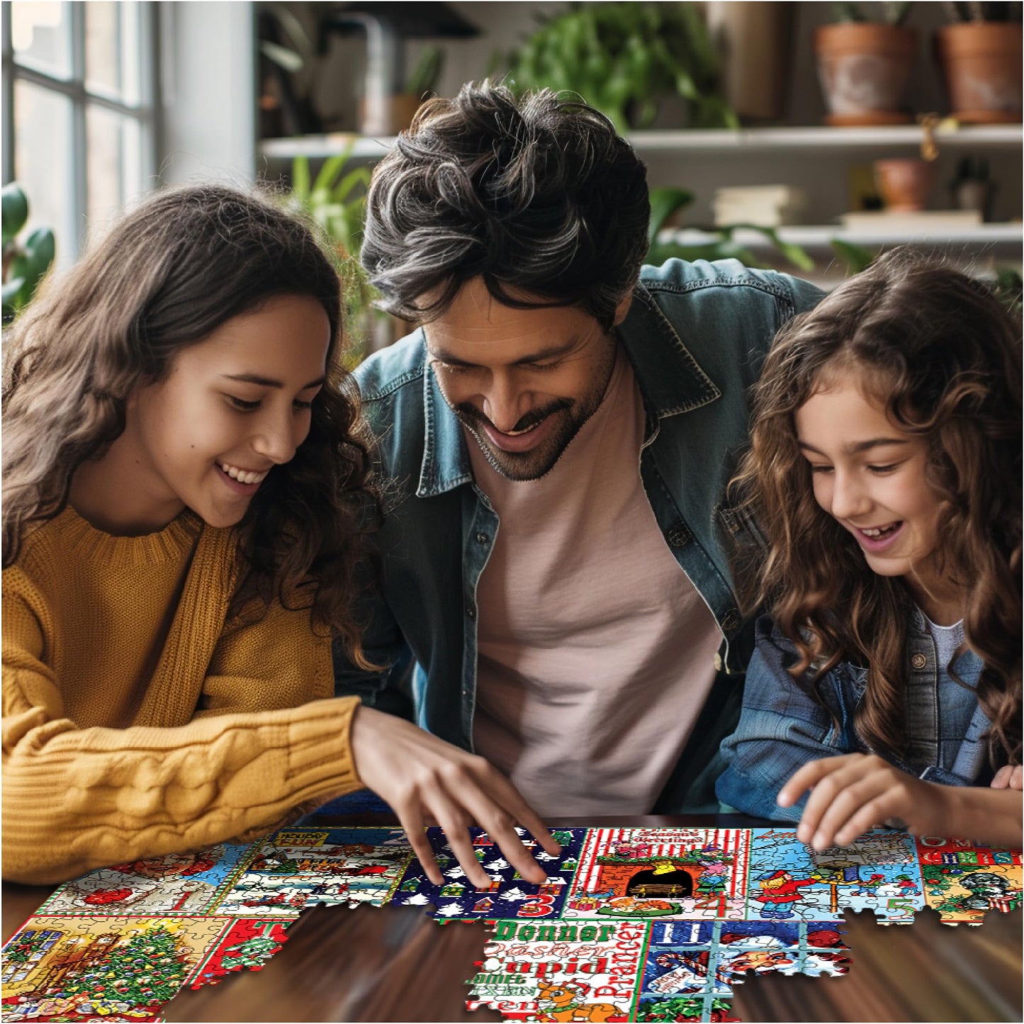 White Mountain 1000 Piece Winter Christmas Puzzle | 24x30 Large Pieces | Christmas Calendar