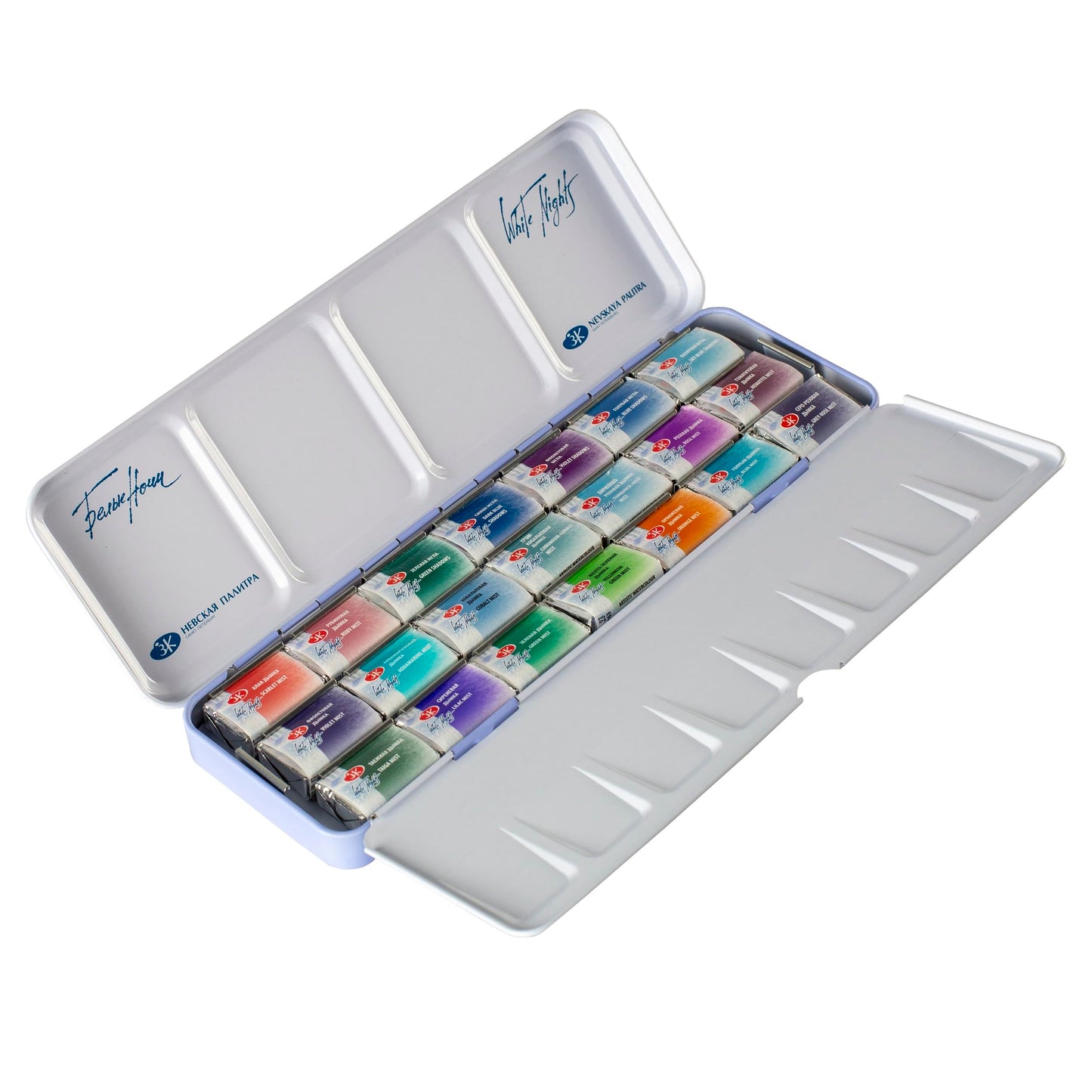White Nights Professional Watercolor Set 21 Full Pans (2.5ml) – Granulating, Lightfast Colors by Nevskaya Palitra
