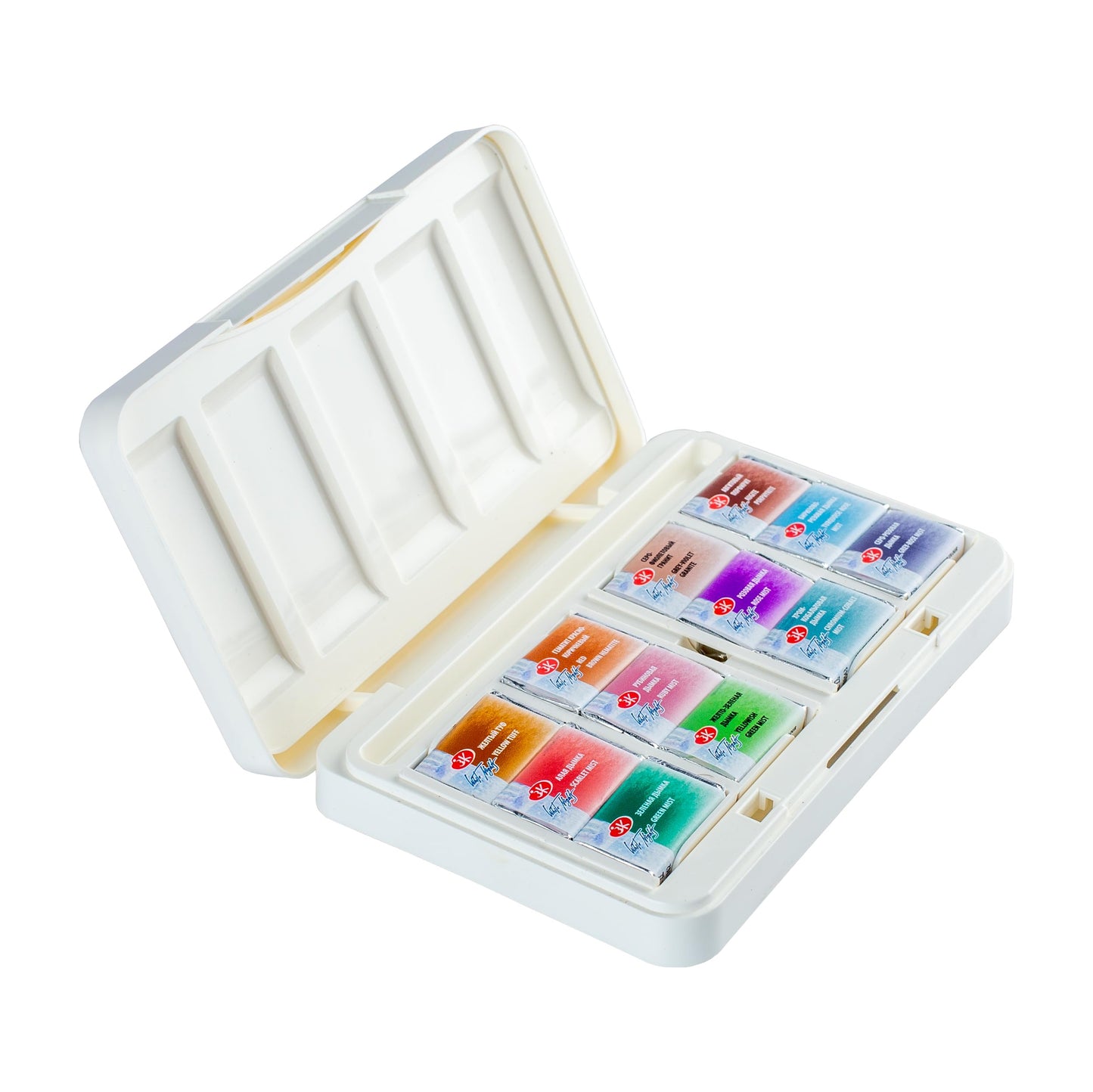 White Nights Professional Watercolor Set – 12 Full Pans, Granulating & Natural Earth Colors | Nevskaya Palitra