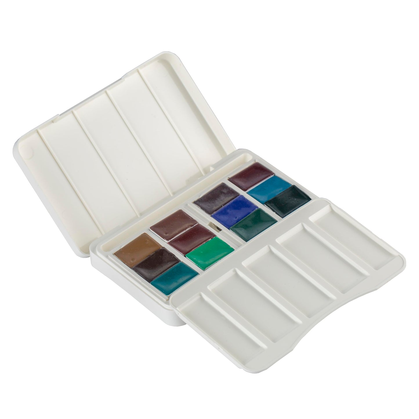 White Nights Professional Watercolor Set – 12 Full Pans, Granulating & Natural Earth Colors | Nevskaya Palitra