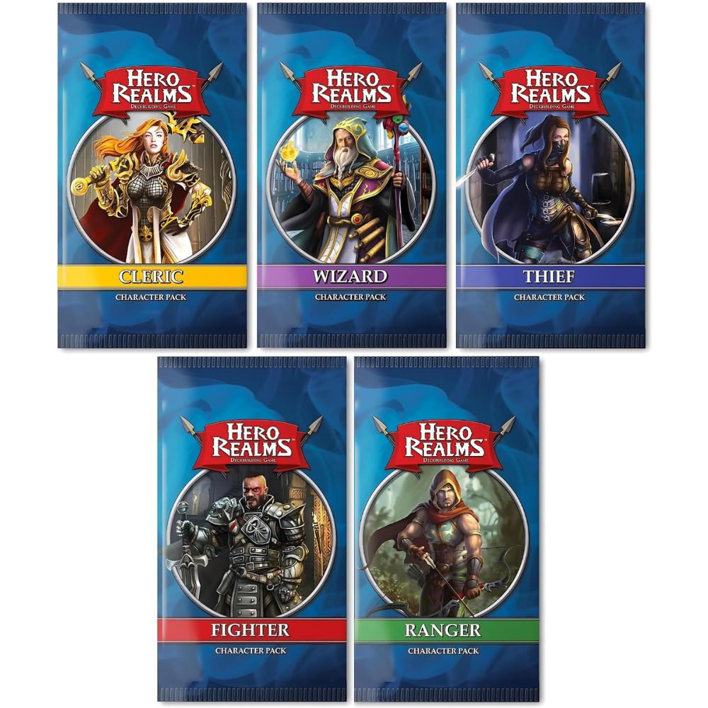 Hero Realms Character Pack Bundle (Cleric, Ranger, Fighter, Thief, Wizard) | White Wizard Games