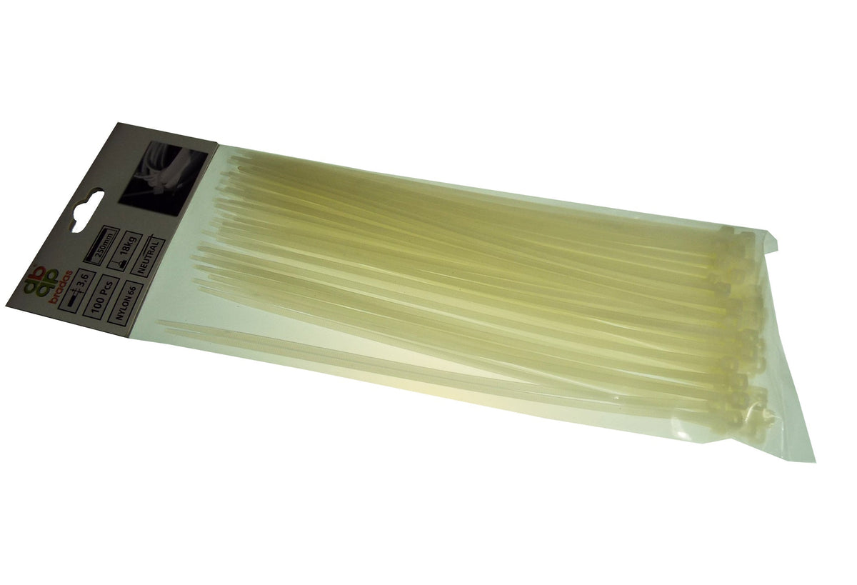 100 Cable Ties (2.5mm x 150mm) Neutral