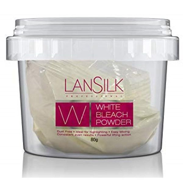 Lansilk Bleach Powder White Gentle Hair Lightener for Facial & Body Hair 80g/2.82 oz