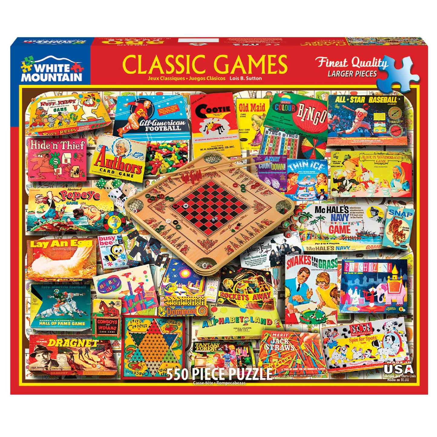 White Mountain Puzzles Classic Games 500-Piece Jigsaw Puzzle – USA Made & Family Fun