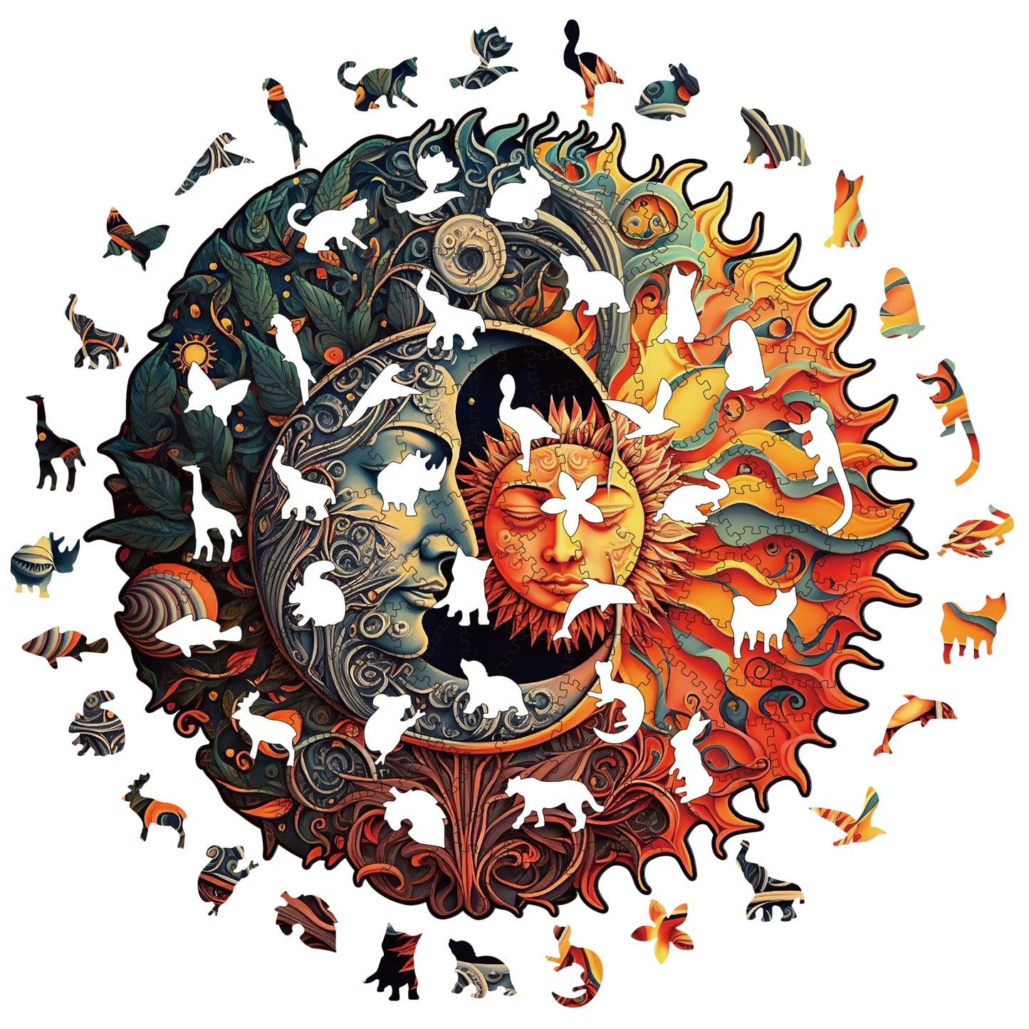WHJSG Wooden Puzzles for Adults — 200-Piece Irregular Animal Jigsaw Puzzle