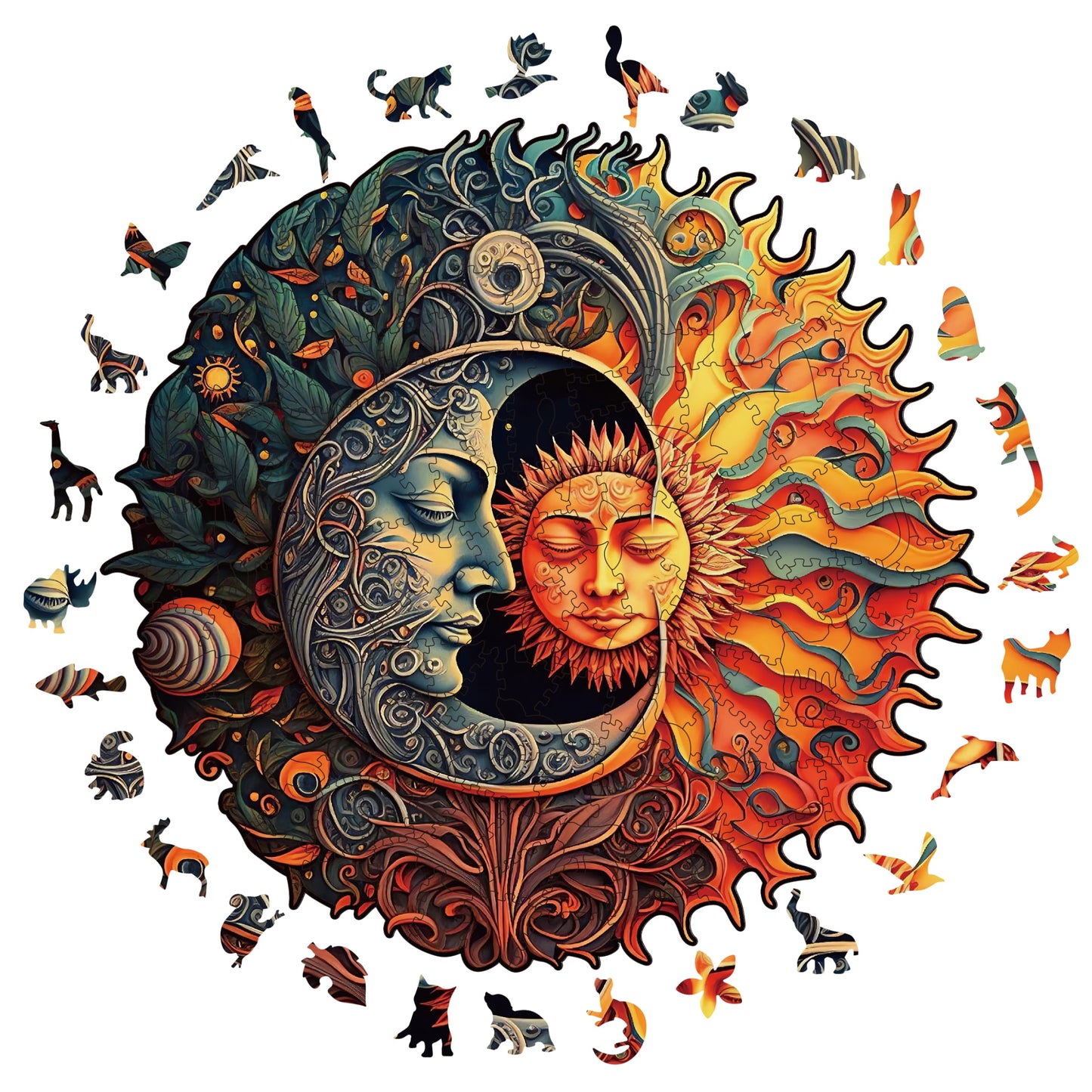 WHJSG Wooden Puzzles for Adults — 200-Piece Irregular Animal Jigsaw Puzzle