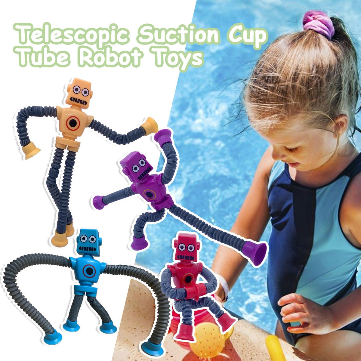 Whongkidz Pop Tubes Robot – 4 Pcs Sensory Fidget Toys for Kids | Easter Basket Stuffers