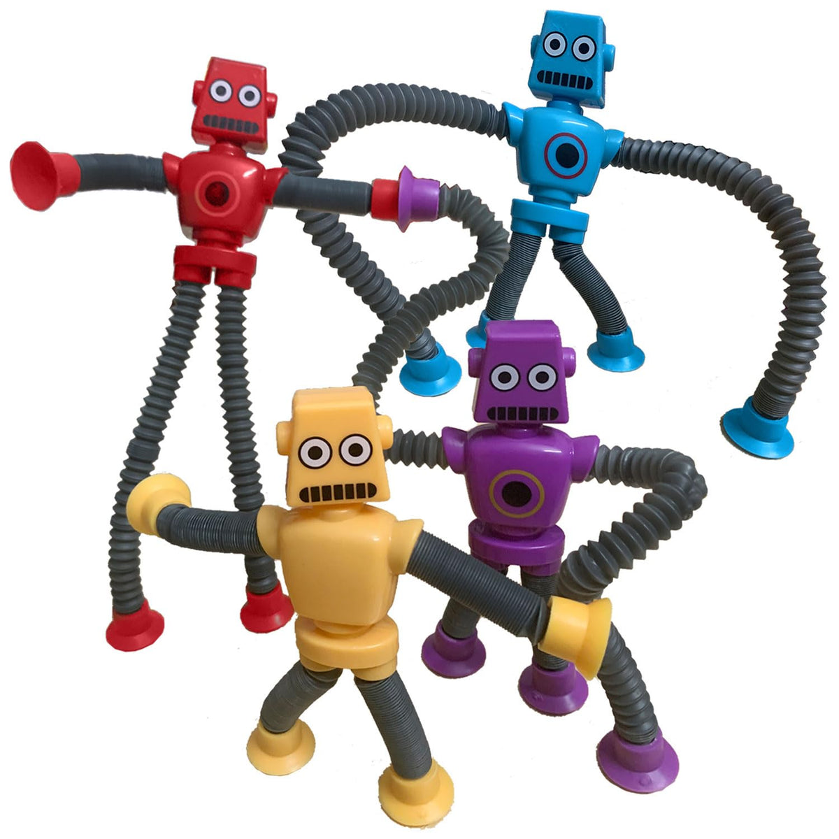 Whongkidz Pop Tubes Robot – 4 Pcs Sensory Fidget Toys for Kids | Easter Basket Stuffers