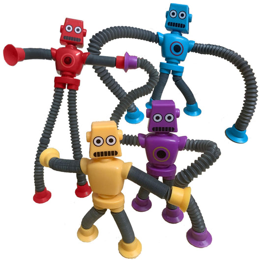 Whongkidz Pop Tubes Robot – 4 Pcs Sensory Fidget Toys for Kids | Easter Basket Stuffers