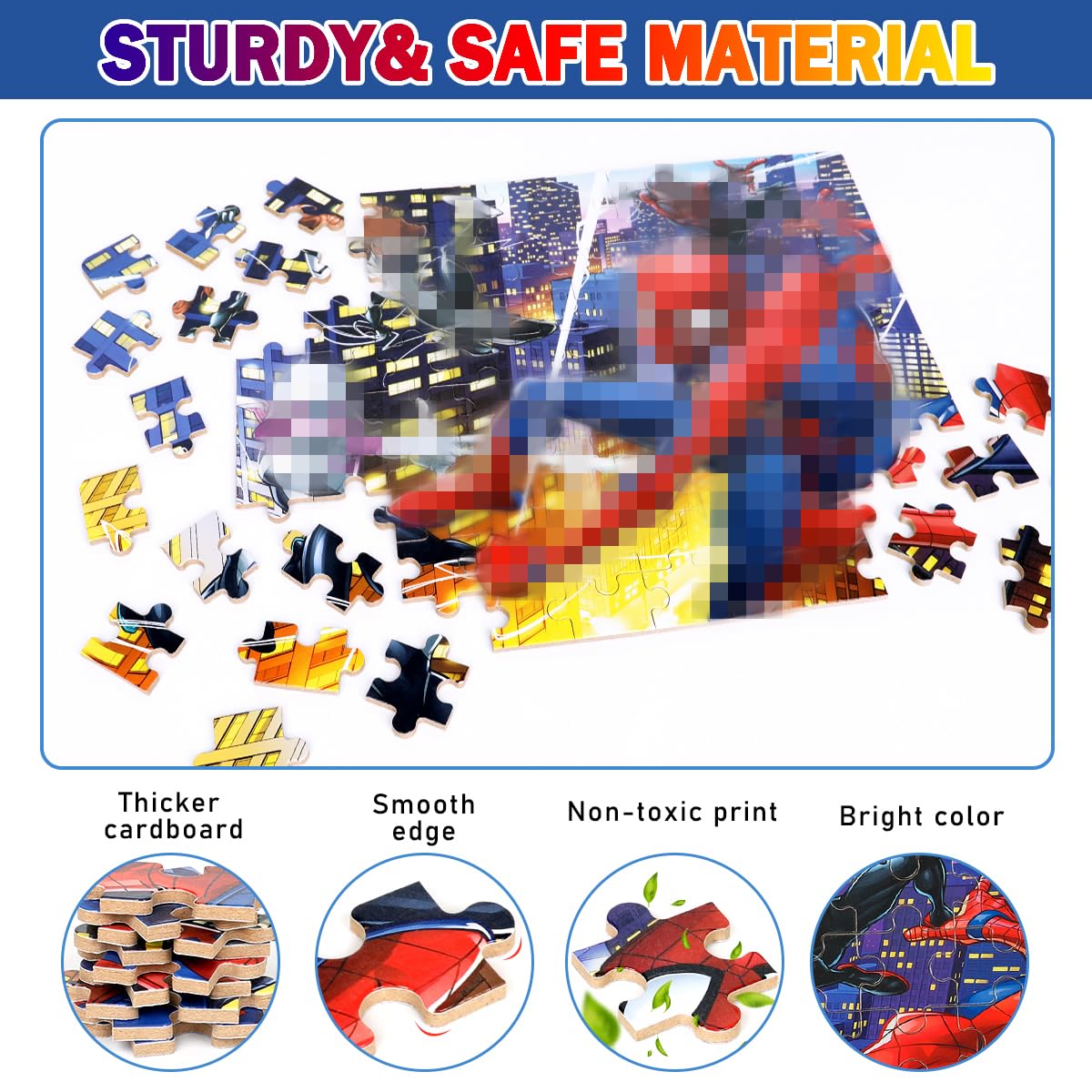 Wieewg 100-Piece Spider Jigsaw Puzzles for Kids 4-8 | Tin Box Storage