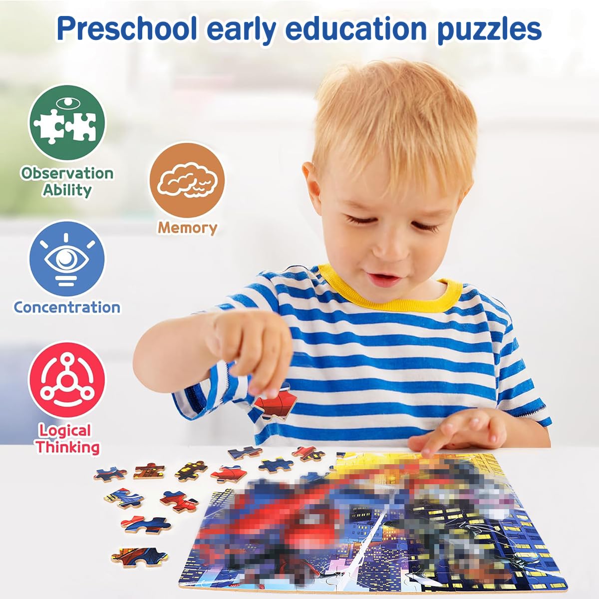 Wieewg 100-Piece Spider Jigsaw Puzzles for Kids 4-8 | Tin Box Storage