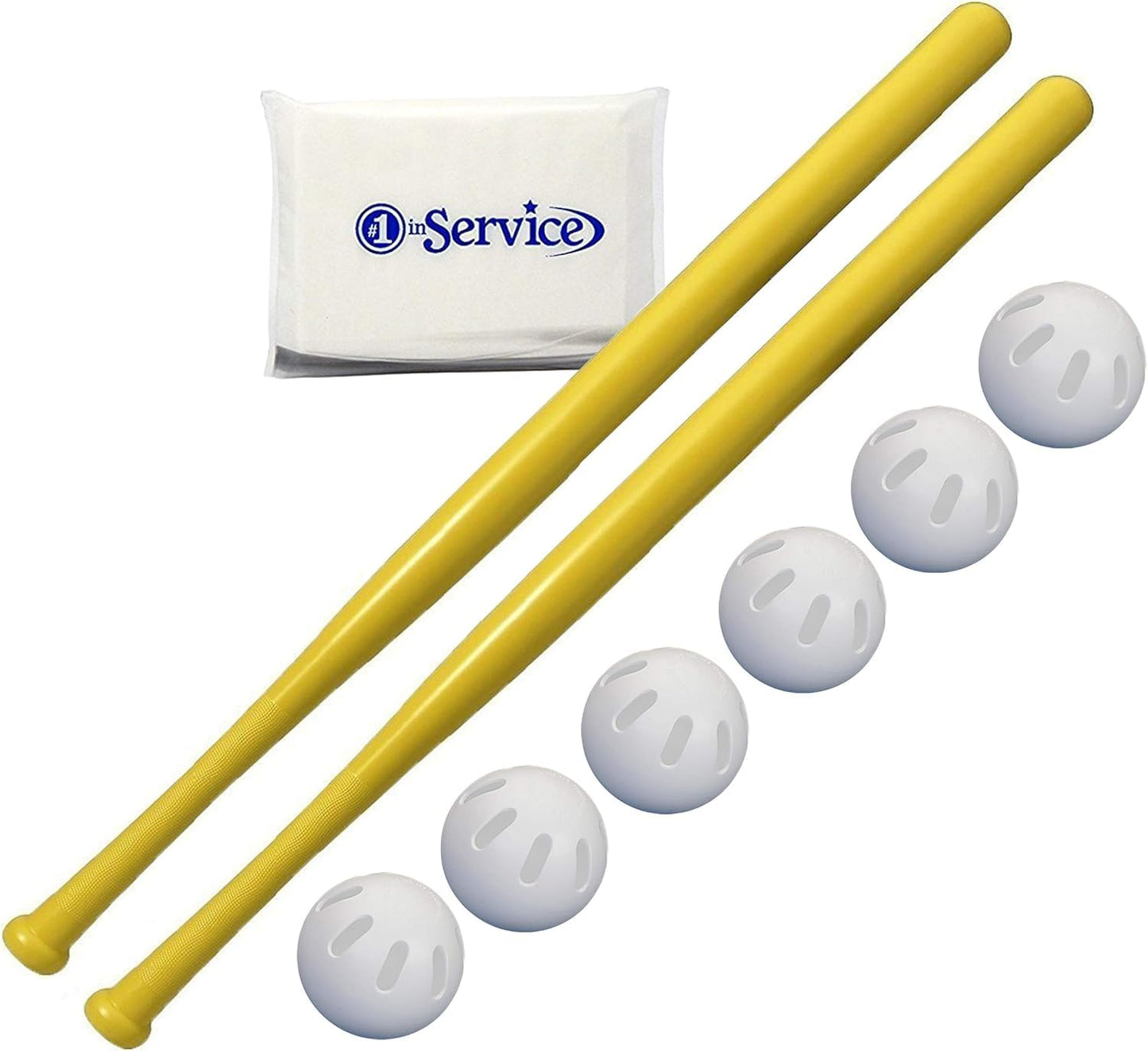 WIFFLE Ball 6 Baseballs & 2 32-Inch Bats – Official Size Set