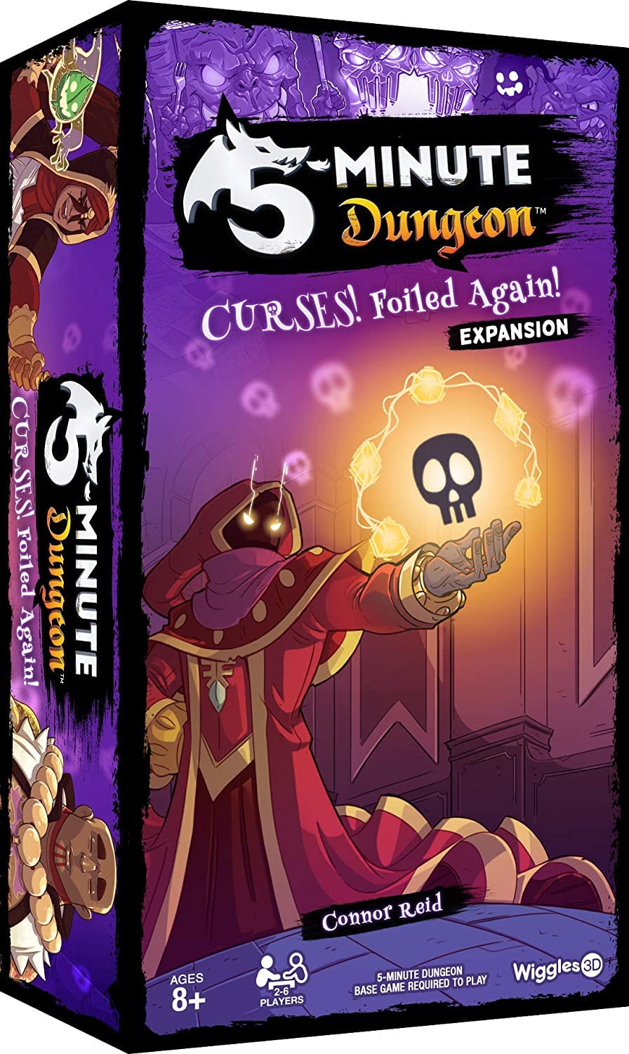 5-Minute Dungeon: Curses! Foiled Again! Expansion | Wiggles 3D – Co-op Board Game Add-On (1-6 Players, Ages 8+)