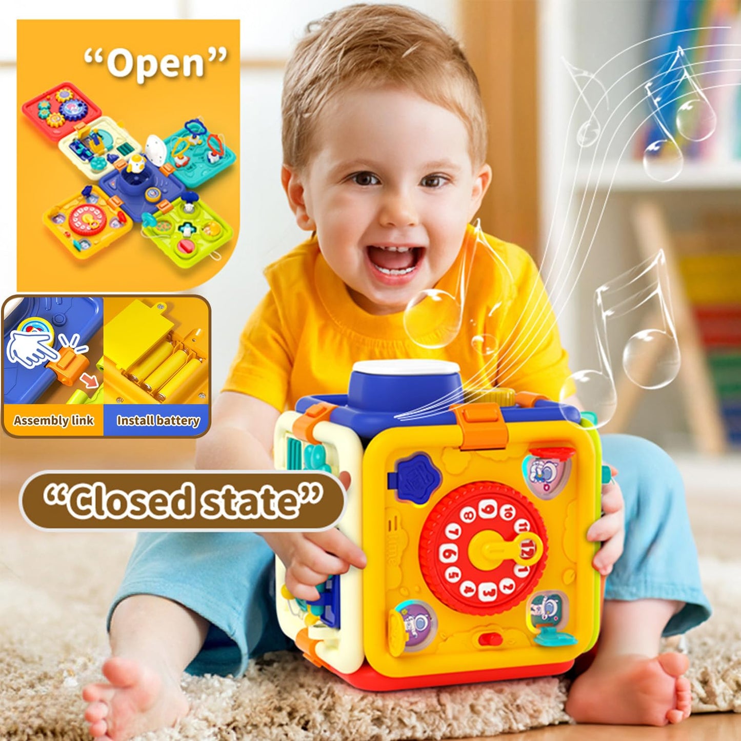 WIIBAAHO Montessori Busy Board for 1 Year Olds – Sensory & Educational Toddler Toy