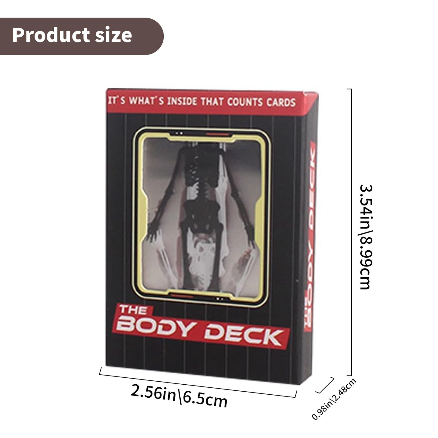WIizyzfhy The Body Deck: 3D Anatomy Playing Cards, Waterproof Transparent Skeleton Cards (54 pcs)