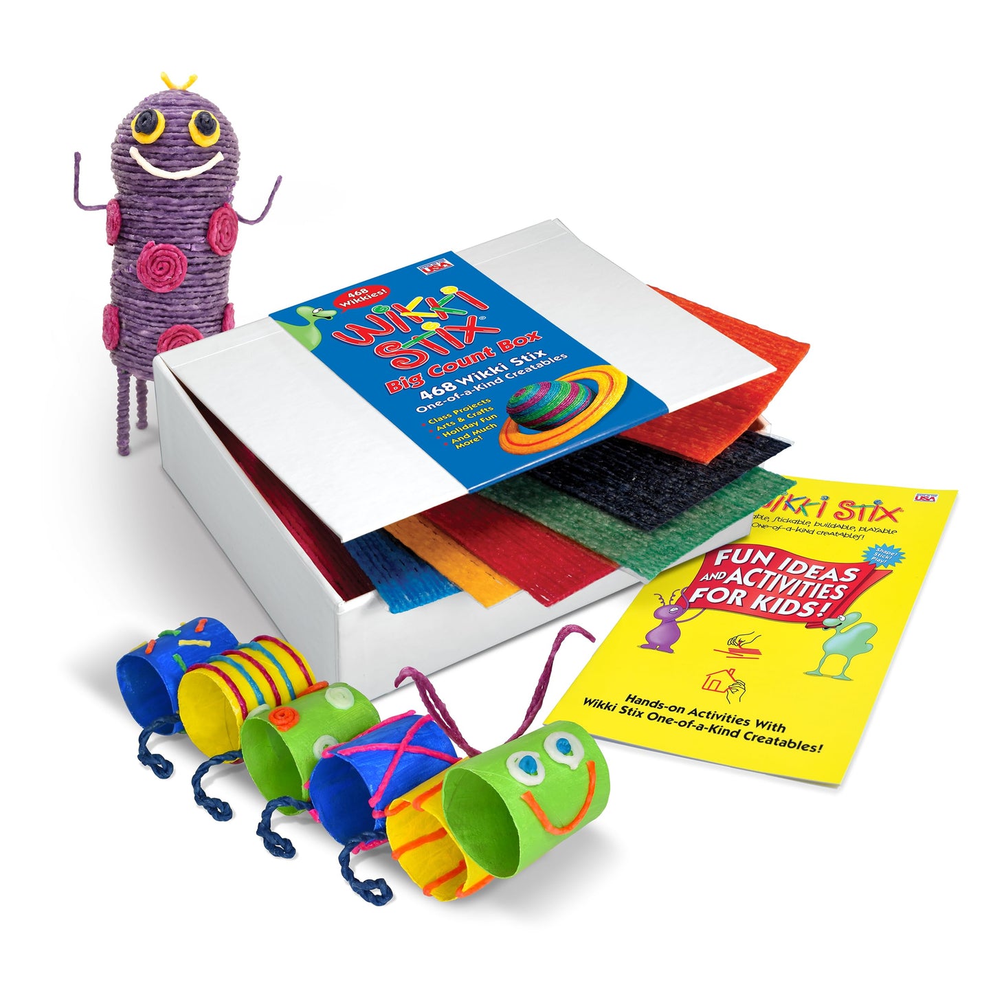 Wikki Stix Big Count Box: 468 Stix in 13 Colors + 12-Page Idea Booklet | Made in USA
