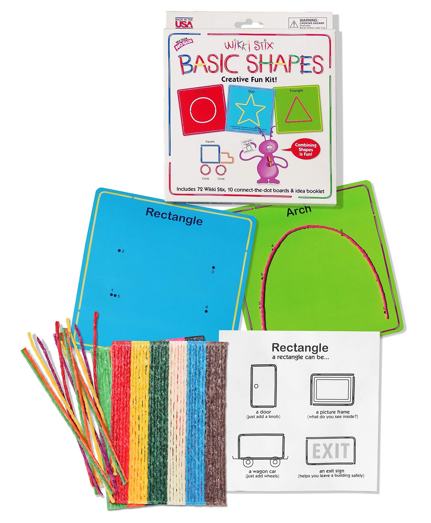 WikkiStix Early Learning Trio – Alphabet, Numbers & Shapes for Easy Preschool Learning | Made in The USA