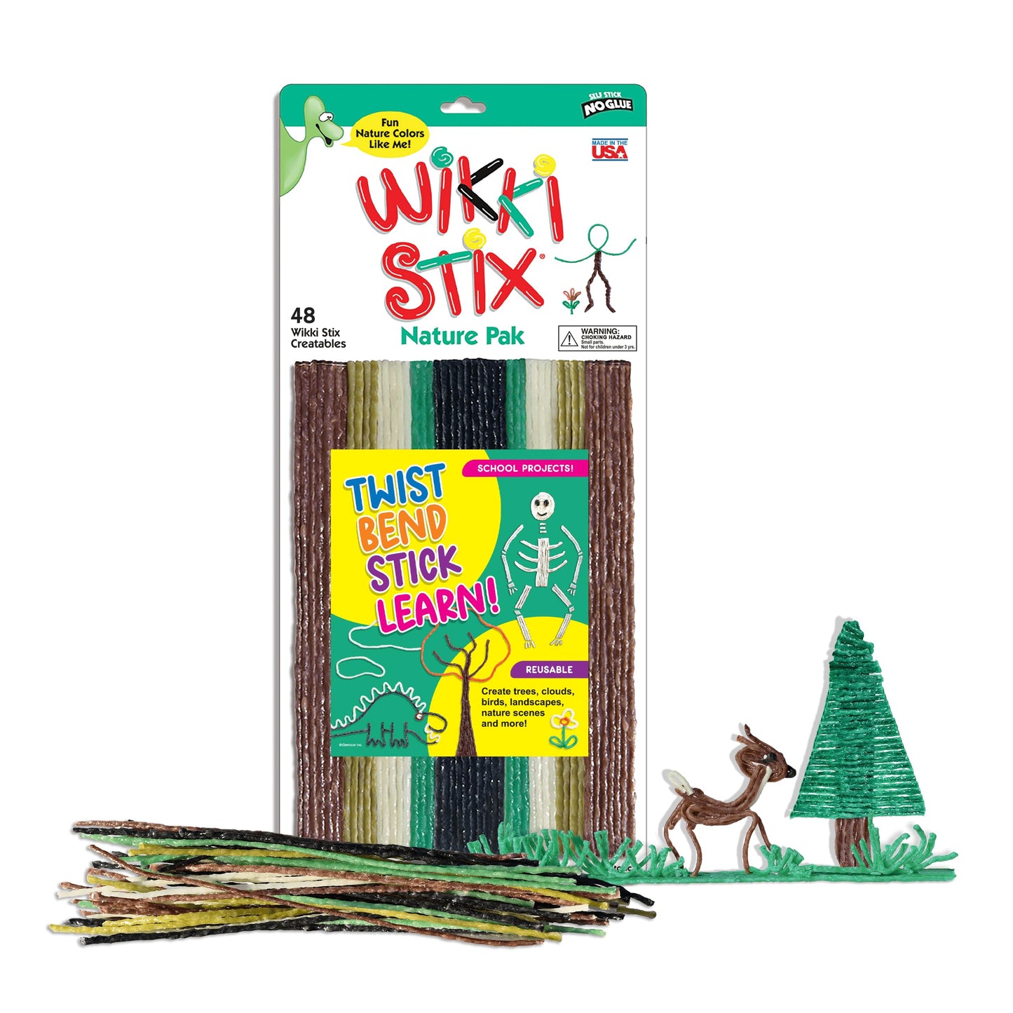 WikkiStix Arts & Crafts Triple Play Pack – 144 Non-Toxic Waxed Yarn Stix, Made in USA