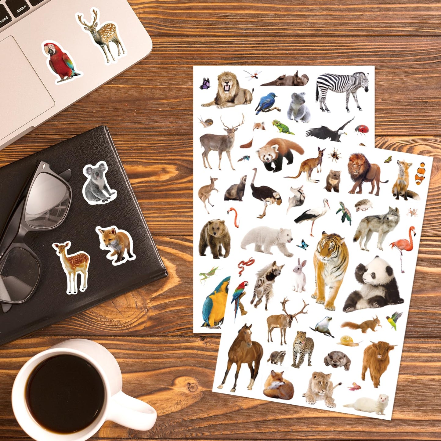 Wild Animals Stickers 750 Count – Safari Jungle Wildlife Sticker Set for Scrapbooks & Decor