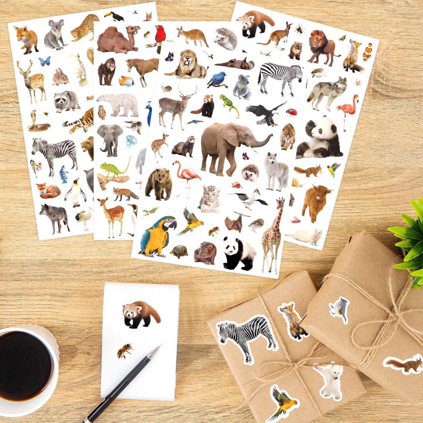 Wild Animals Stickers 750 Count – Safari Jungle Wildlife Sticker Set for Scrapbooks & Decor