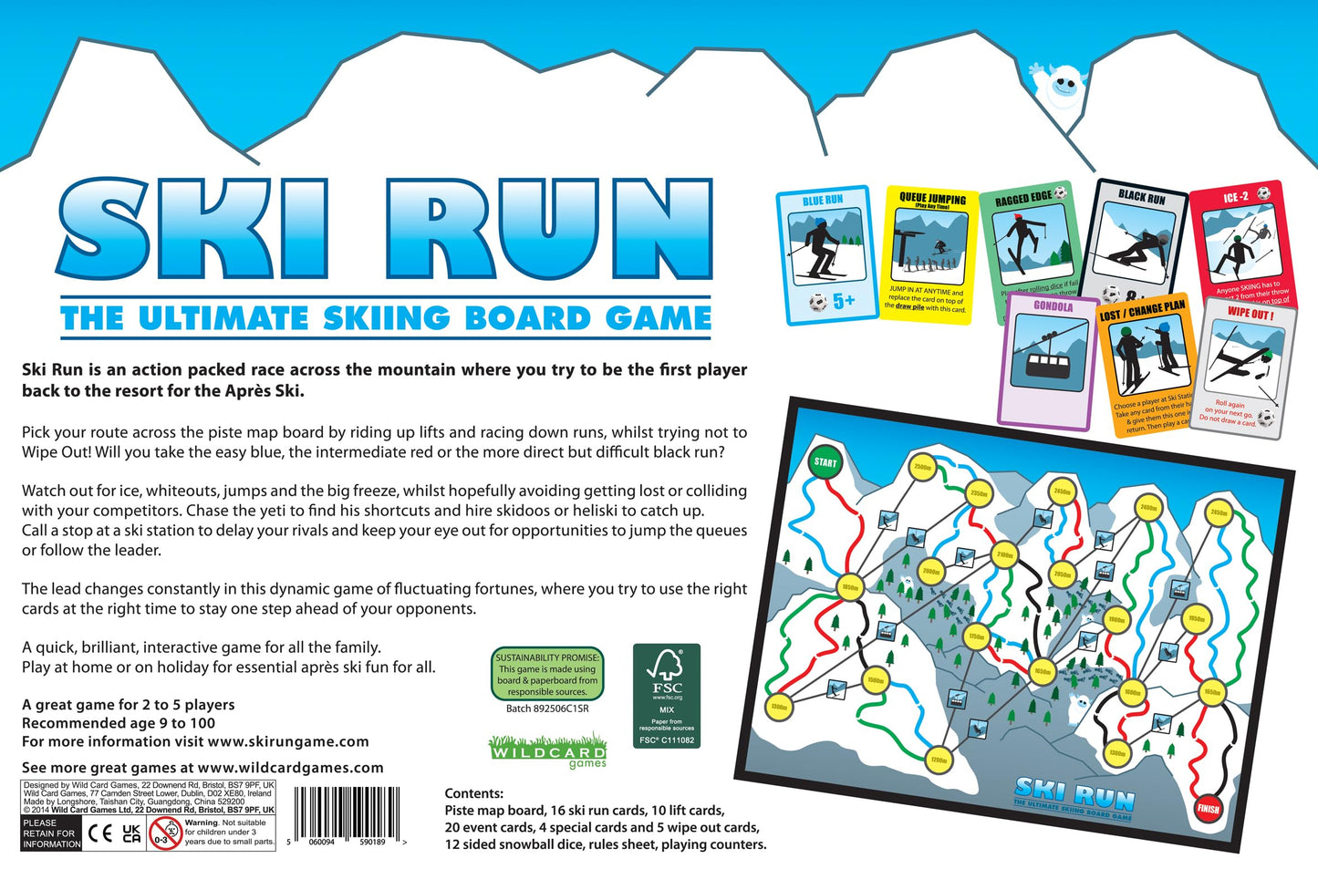 Wild Card Games SKI Run – Ultimate Family Ski Board Game for All Ages | Apres Ski Gift