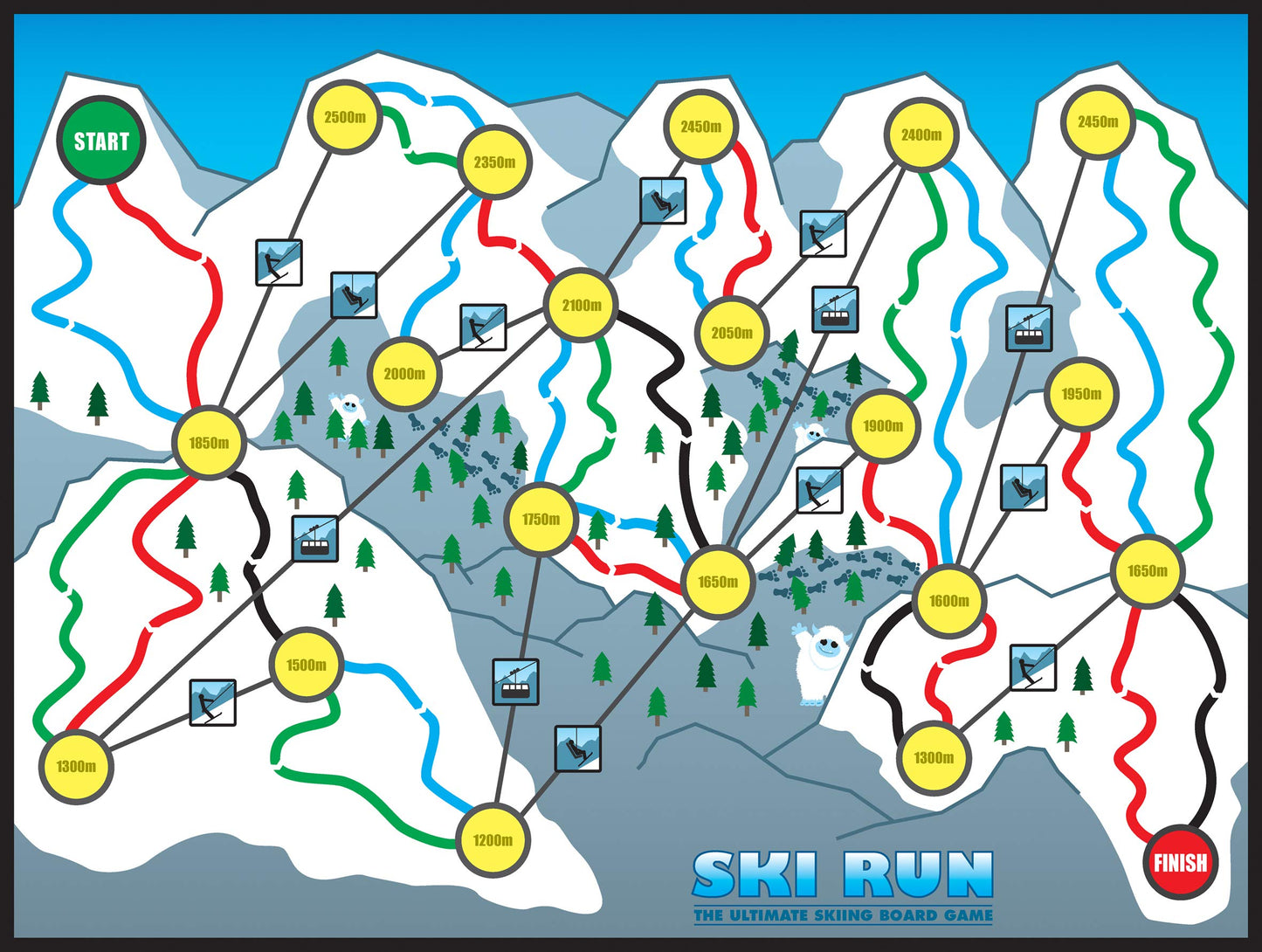 Wild Card Games SKI Run – Ultimate Family Ski Board Game for All Ages | Apres Ski Gift