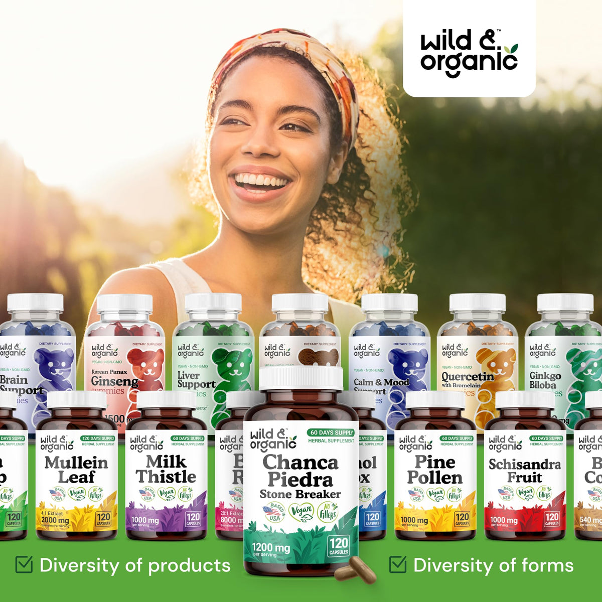 Wild & Organic Chanca Piedra 1200 mg Capsules – Kidney & Gallbladder Support
