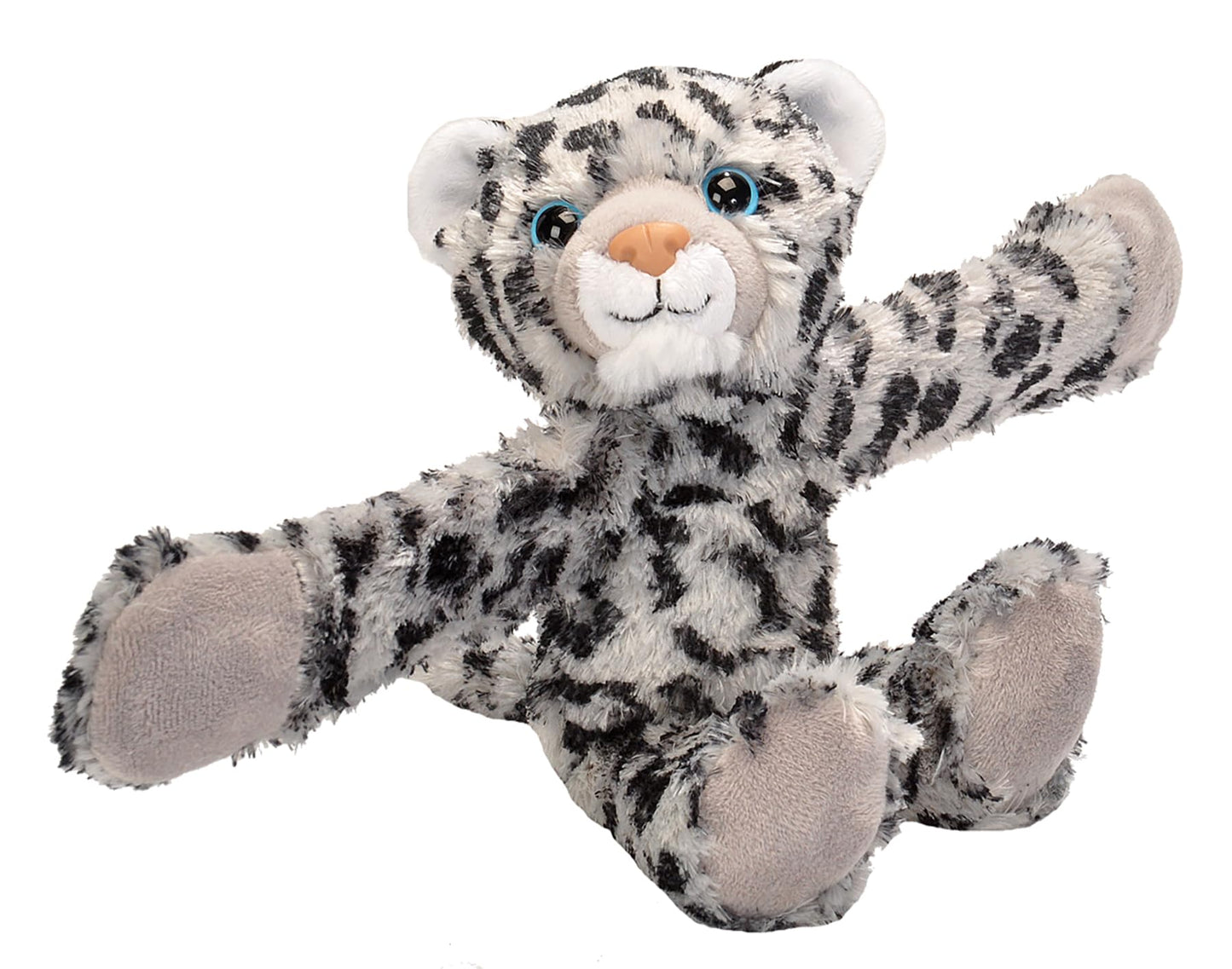 Wild Republic Huggers Snow Leopard Plush Toy with Slap Bracelet – 8 Inches
