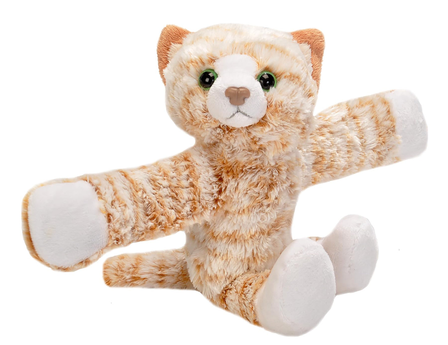 Wild Republic Huggers Tabby Cat Plush Toy with Slap Bracelet – 8 Inches