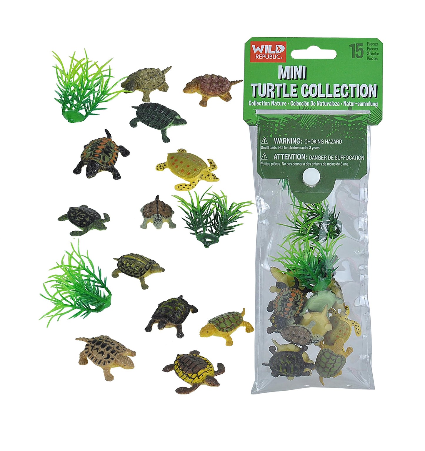Wild Republic Mini Turtle Polybag – 15-Piece Educational Toy Set for Kids
