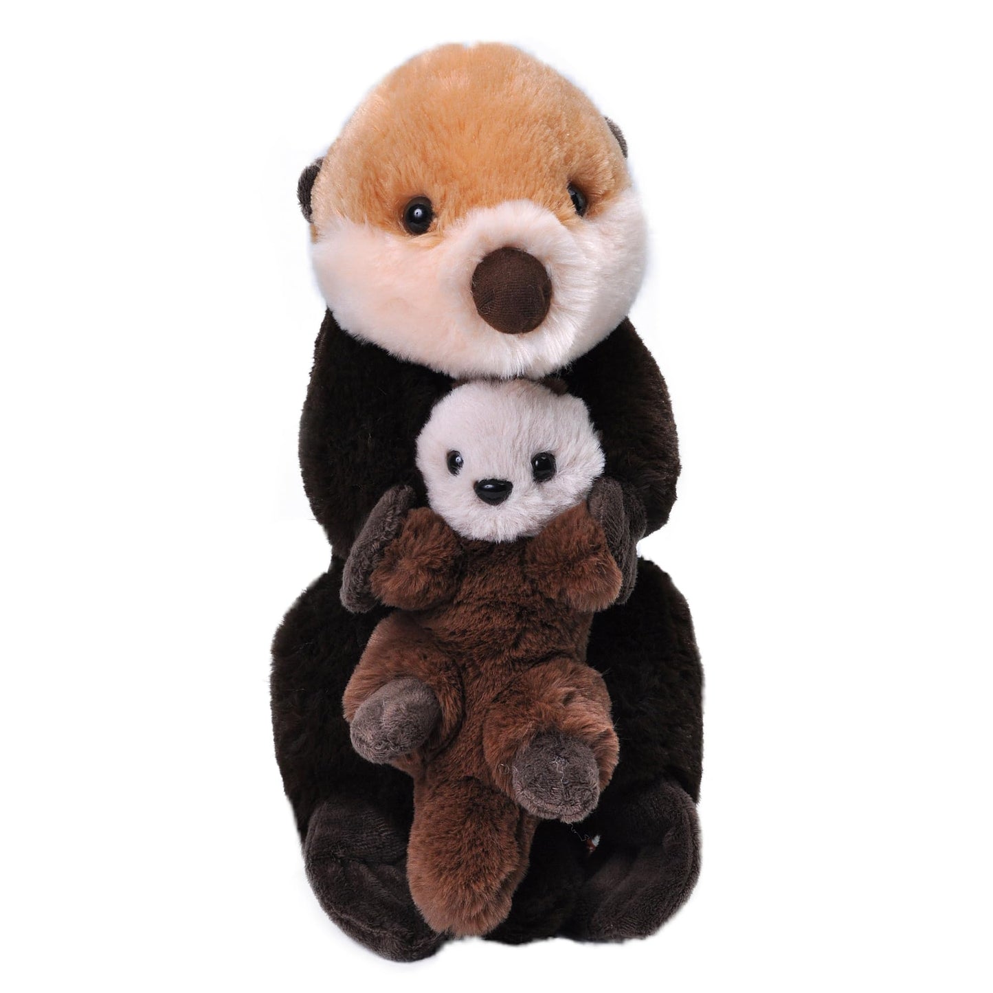Wild Republic Mom and Baby Sea Otter Plush – 12-Inch, Recycled Bottle Fill