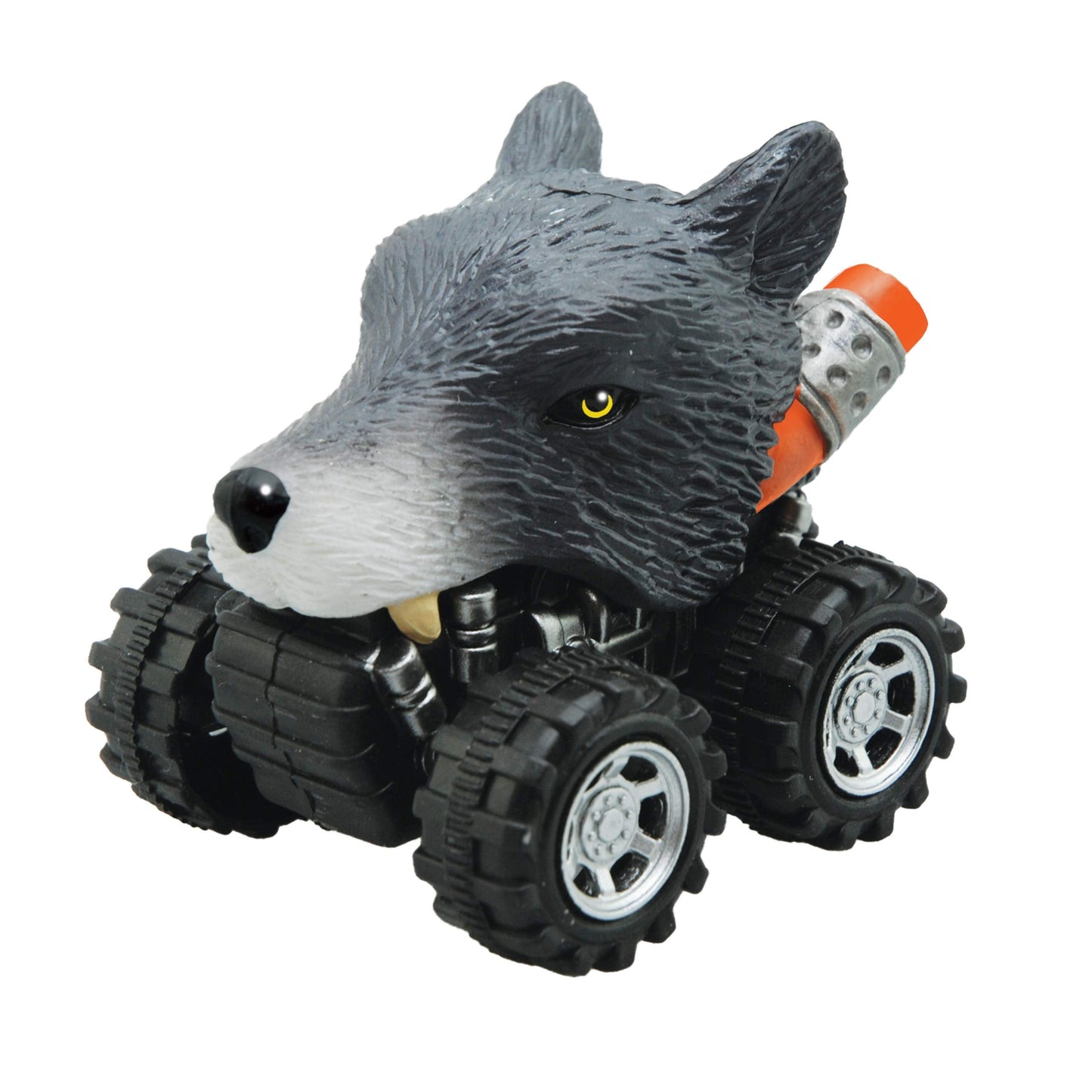 Wild Zoomies Wolf – Friction-Powered Monster Truck Toy with Animal Rider