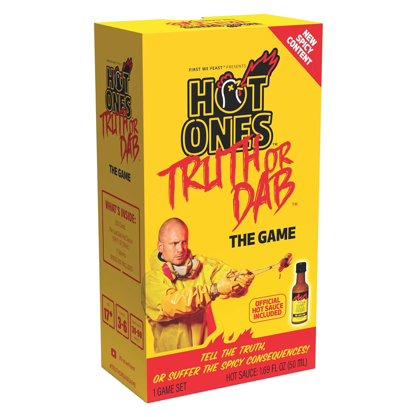Wilder Games Hot Ones Truth or Dab – Party Game with Last Dab Sauce (Ages 17+)