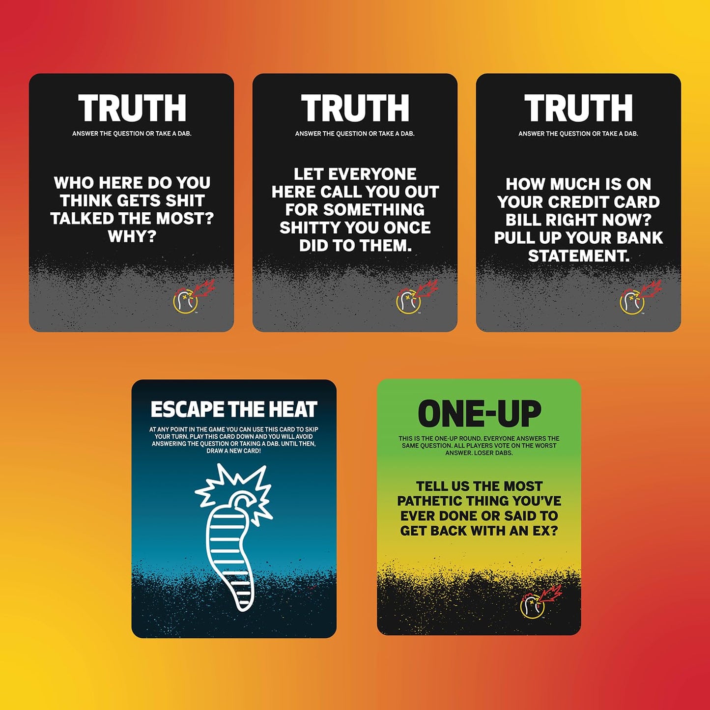 Wilder Games Hot Ones Truth or Dab – Party Game with Last Dab Sauce (Ages 17+)