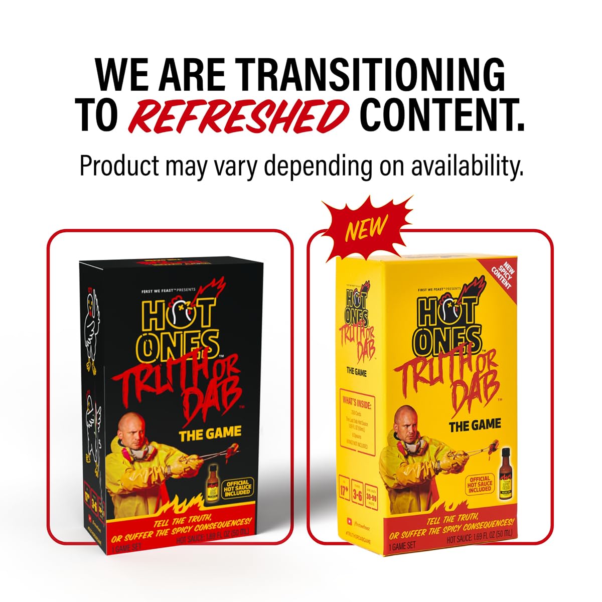 Wilder Games Hot Ones Truth or Dab – Party Game with Last Dab Sauce (Ages 17+)
