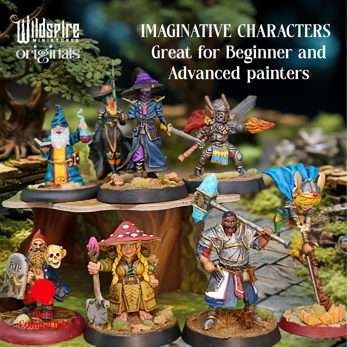 Wildspire Spellblades & Enchanted Objects DND Minis — 36 Unpainted 28–32mm Figures