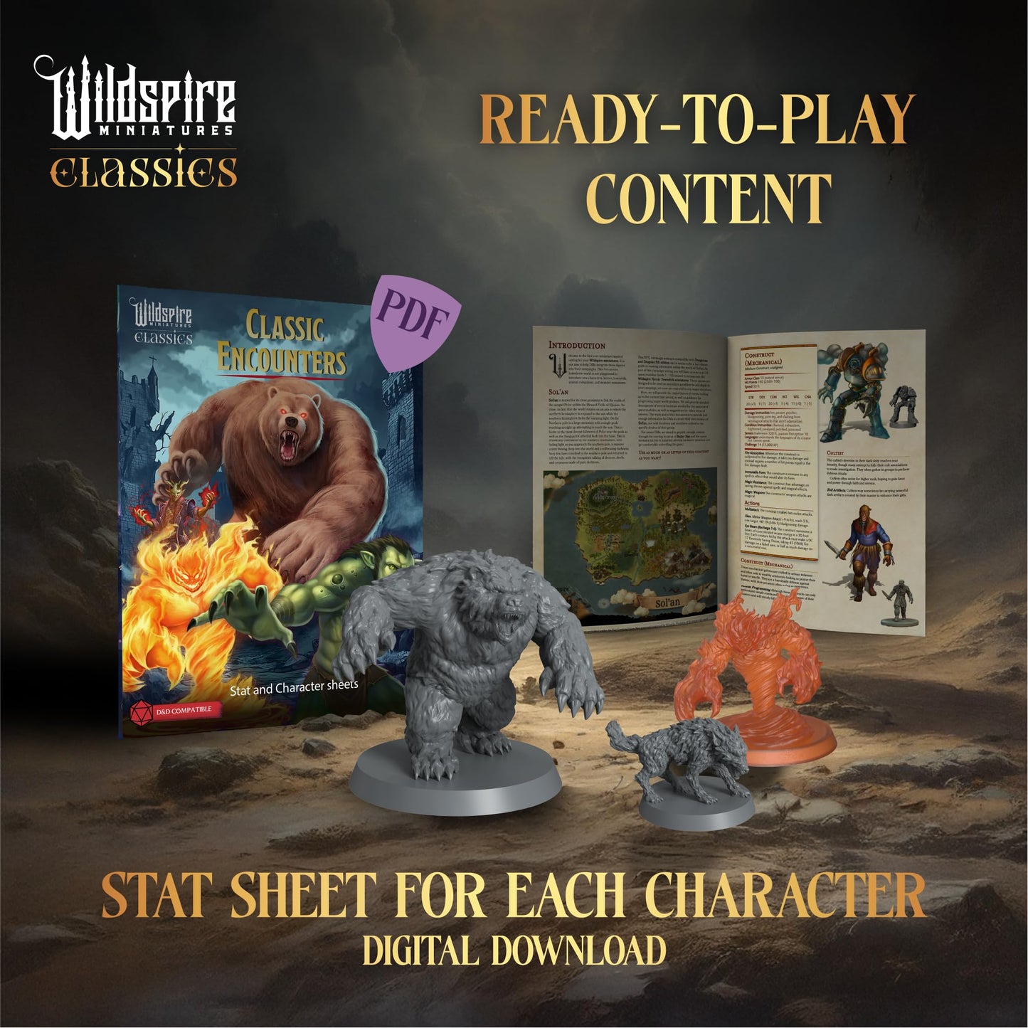 Wildspire Classic Encounters: 125 Iconic 28mm DND Miniatures (Unpainted)