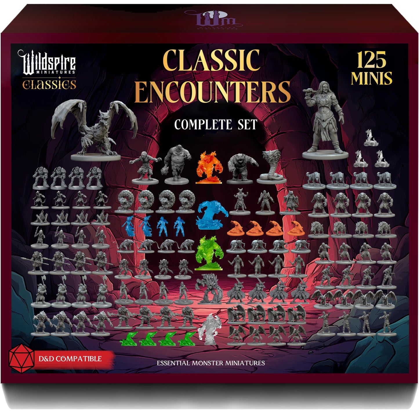 Wildspire Classic Encounters: 125 Iconic 28mm DND Miniatures (Unpainted)
